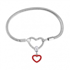 Stainless Steel Heart Charms Bracelet Women Luxury PDM054