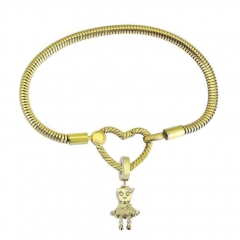 Stainless Steel Heart Charms Bracelet Women Luxury PDM162