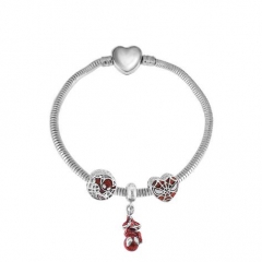Stainless Steel Heart Women charms Bracelet  XK3656