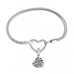 Stainless Steel Heart Charms Bracelet Women Luxury PDM030