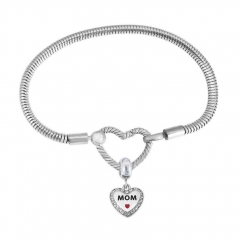 Stainless Steel Heart Charms Bracelet Women Luxury PDM096