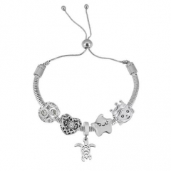 Stainless Steel Adjustable Snake Chain Bracelet with charms  CL5208