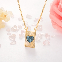 Stainless Steel Necklace with Copper Charms NS-0671