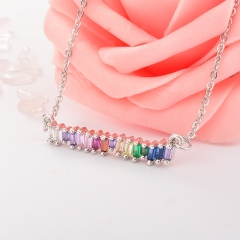 Stainless Steel Necklace with Copper Charms NS-0674A