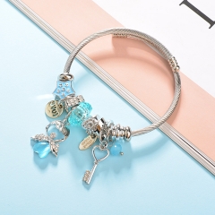 Stainless Steel Bracelet With Alloy Charms BS-1790
