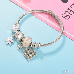 Stainless Steel Bracelet With Alloy Charms BS-1801