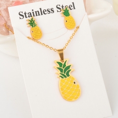 stainless steel pineapple pandent and earring set XXXS-0142