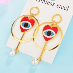 Personality Lucky Eyes Fashion Punk Stainless Steel Earrings XXXE-0069