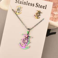 Stainless Steel Cheap Tornasol Color Jewelry set Necklace  XXXS-0167
