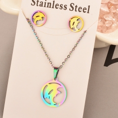 Stainless Steel Cheap Tornasol Color Jewelry set Necklace  XXXS-0179
