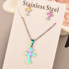 Stainless Steel Cheap Tornasol Color Jewelry set Necklace  XXXS-0188