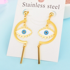 Personality Lucky Eyes Fashion Punk Stainless Steel Earrings XXXE-0067