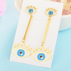 Personality Lucky Eyes Fashion Punk Stainless Steel Earrings XXXE-0062