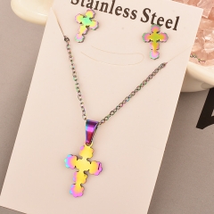 Stainless Steel Cheap Tornasol Color Jewelry set Necklace  XXXS-0191