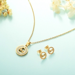 Manufacture ladies jewellery, Stainless Steel Jewelry Set 18k Gold Jewelry Wholesale  XXXS-0225