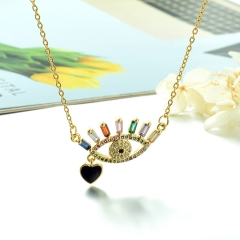 Stainless Steel Chain and Brass Pendant Necklace TTTN-0189
