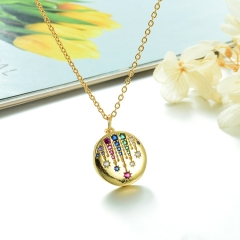 Stainless Steel Chain and Brass Pendant Necklace TTTN-0195