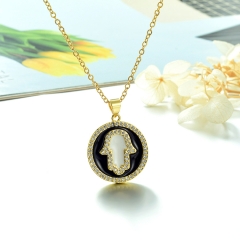 Stainless Steel Chain and Brass Pendant Necklace TTTN-0190