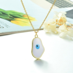 Stainless Steel Chain and Brass Pendant Necklace TTTN-0163A