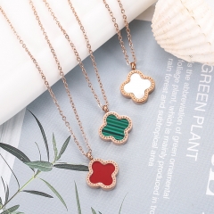 Clover Stainless Steel Necklace NS-0418D