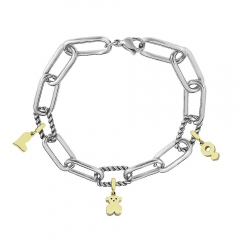 Stainless Steel Me Link Bracelet with Small Charms ML095