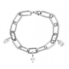 Stainless Steel Me Link Bracelet with Small Charms ML022