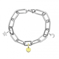 Stainless Steel Me Link Bracelet with Small Charms ML111