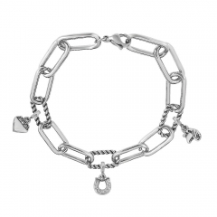 Stainless Steel Me Link Bracelet with Small Charms ML002