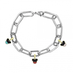 Stainless Steel Me Link Bracelet with Small Charms ML091