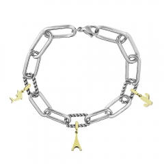 Stainless Steel Me Link Bracelet with Small Charms ML094