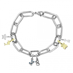Stainless Steel Me Link Bracelet with Small Charms ML119