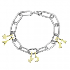 Stainless Steel Me Link Bracelet with Small Charms ML130