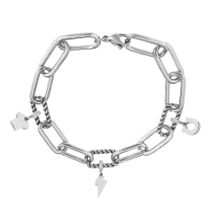 Stainless Steel Me Link Bracelet with Small Charms ML033