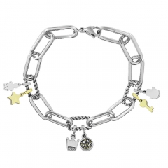 Stainless Steel Me Link Bracelet with Small Charms ML120