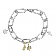 Stainless Steel Me Link Bracelet with Small Charms ML146