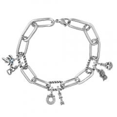 Stainless Steel Me Link Bracelet with Small Charms ML132