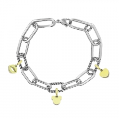 Stainless Steel Me Link Bracelet with Small Charms ML096