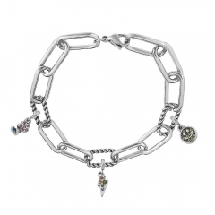 Stainless Steel Me Link Bracelet with Small Charms ML014