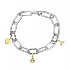 Stainless Steel Me Link Bracelet with Small Charms ML070