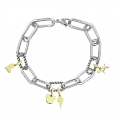 Stainless Steel Me Link Bracelet with Small Charms ML148