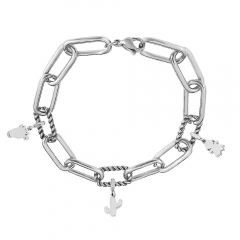 Stainless Steel Me Link Bracelet with Small Charms ML034