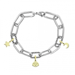 Stainless Steel Me Link Bracelet with Small Charms ML072