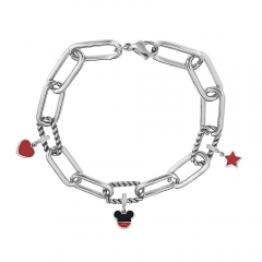 Stainless Steel Me Link Bracelet with Small Charms ML032