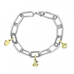 Stainless Steel Me Link Bracelet with Small Charms ML065