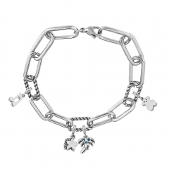 Stainless Steel Me Link Bracelet with Small Charms ML143