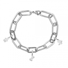 Stainless Steel Me Link Bracelet with Small Charms ML035