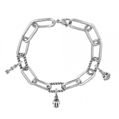 Stainless Steel Me Link Bracelet with Small Charms ML019