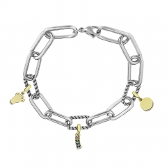Stainless Steel Me Link Bracelet with Small Charms ML066