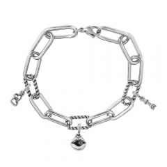 Stainless Steel Me Link Bracelet with Small Charms ML007