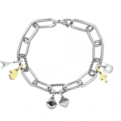Stainless Steel Me Link Bracelet with Small Charms ML123